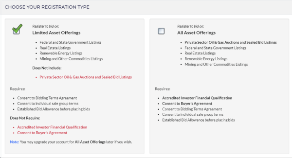 Image of EnergyNet registration choices